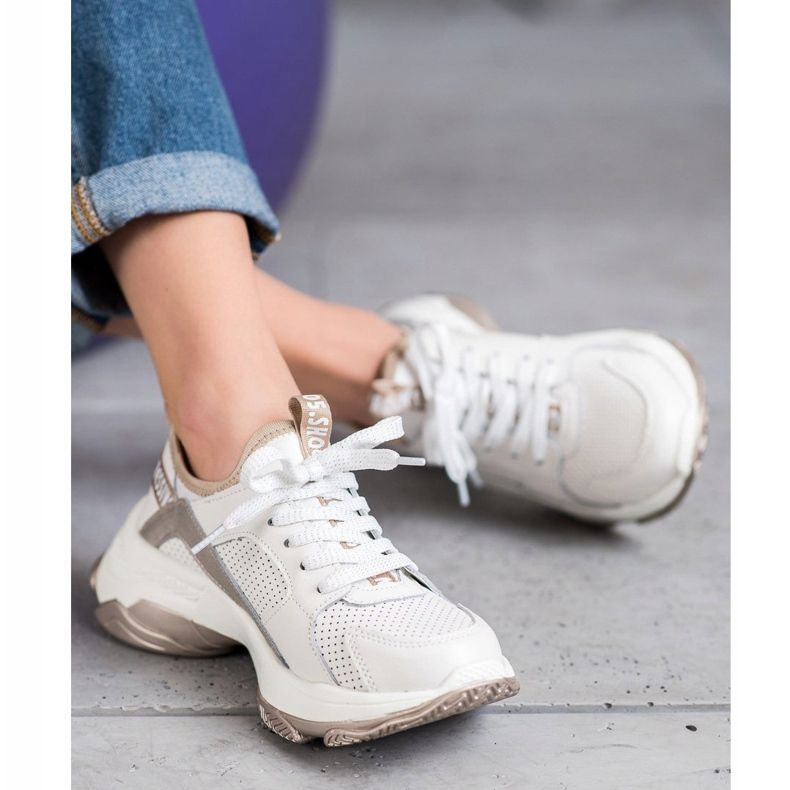 Goodin Openwork skinnskor vit gul 2