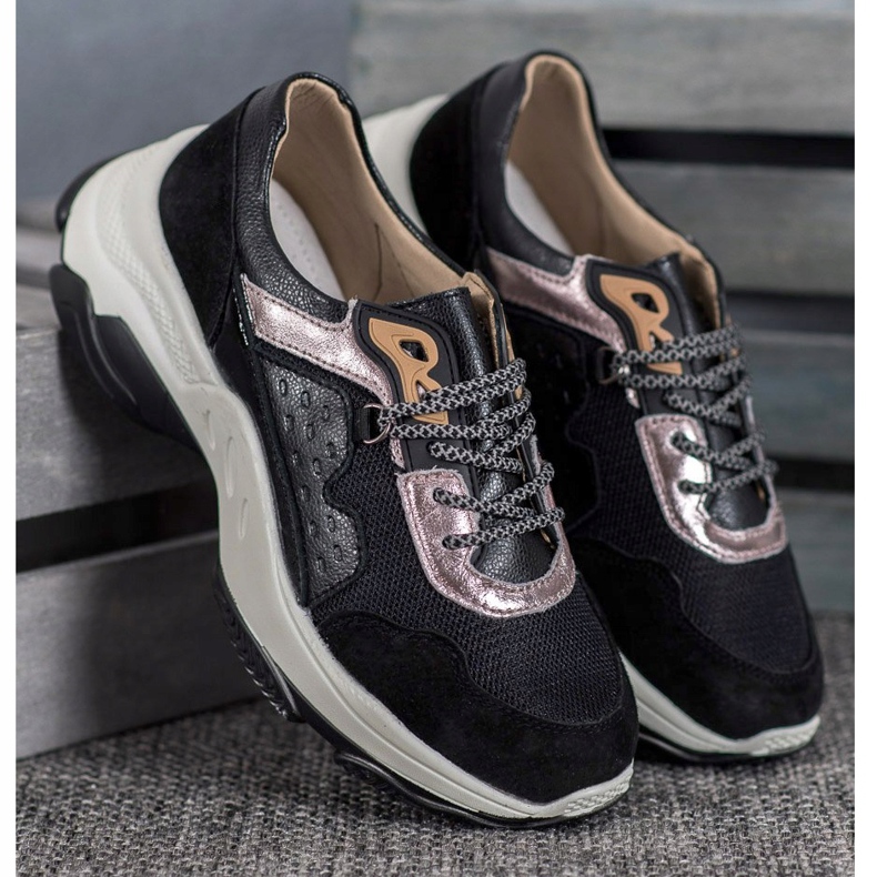 Goodin Bekväma lädersneakers svart 1