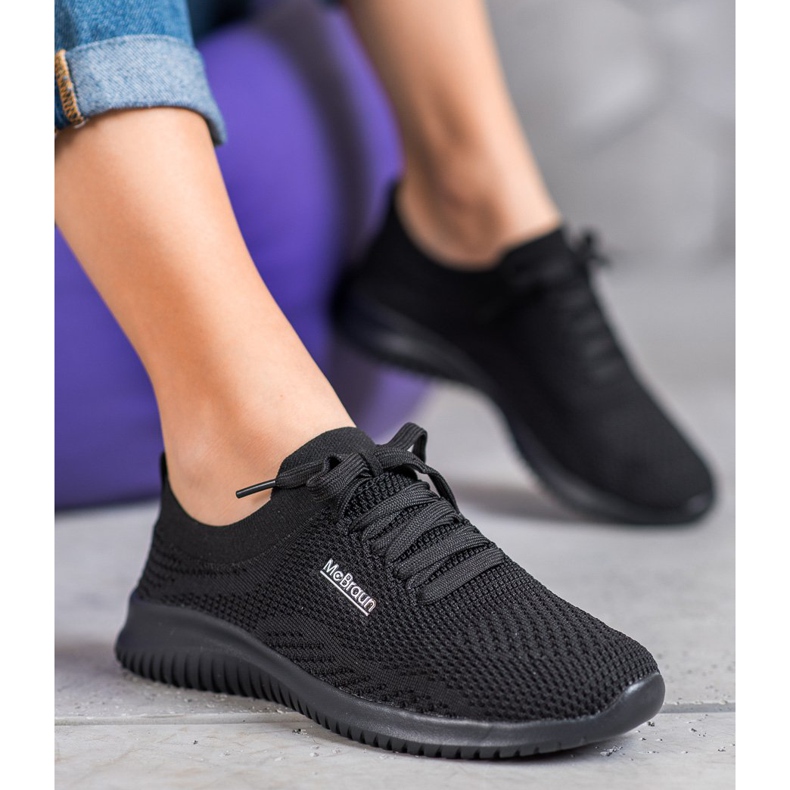 SHELOVET Knutna textilskor svart 1