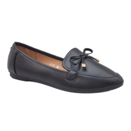 Svarta ballerina loafers i ekologisk läder 9F175 1