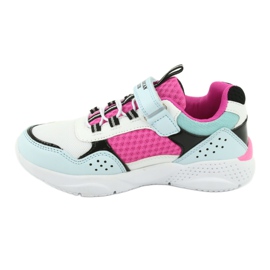 Trendiga American Club ES07 sportskor vit blå rosa 2
