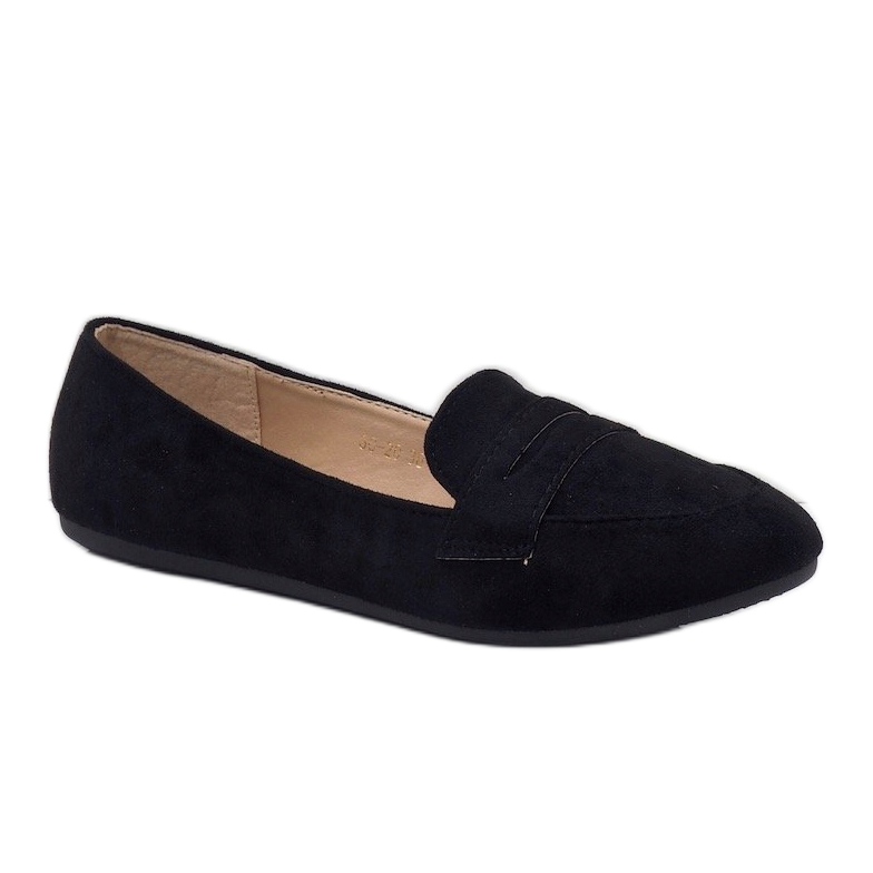 Svarta 3C-20 ballerina loafers i ekologisk mocka 1