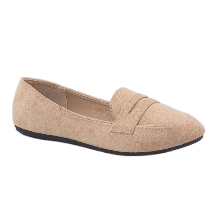 Beige 3C-20 eco-mocka ballerina loafers 1