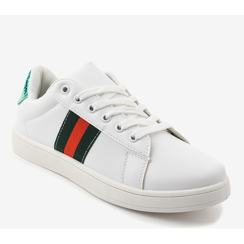 Vita klassiska sneakers D1903-313 svart röd grön 1