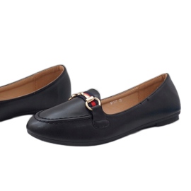 Svarta ballerina loafers med ekologisk läder 9F177 1