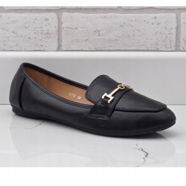 Svarta ballerina loafers i eko-läder 9F176 1
