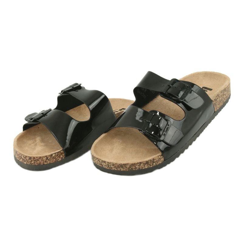 Lackerade anatomiska svarta Lee Cooper 1043 tofflor 2