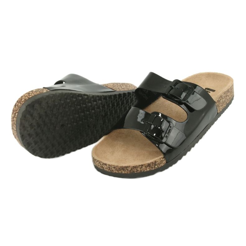 Lackerade anatomiska svarta Lee Cooper 1043 tofflor 3