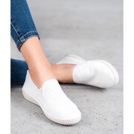 SHELOVET Openwork White Slipons vit 1