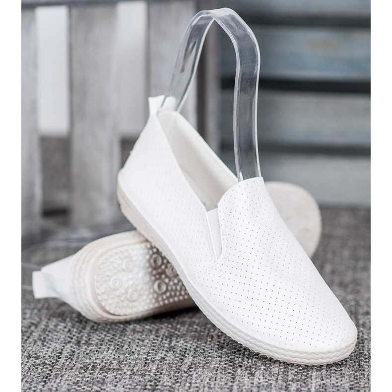 SHELOVET Openwork White Slipons vit 2