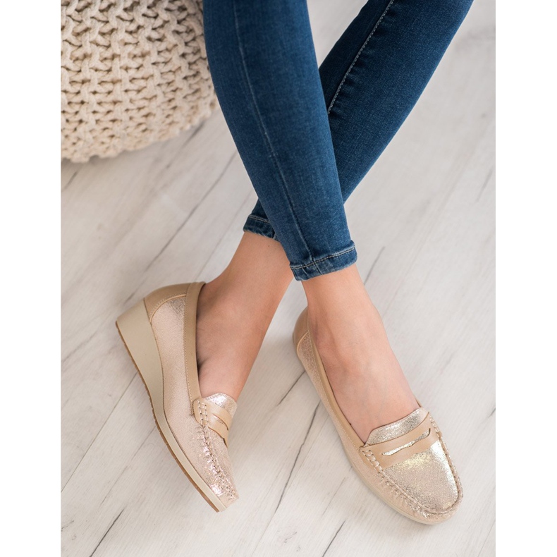 Comer Snygga loafers på plattformen gul 2