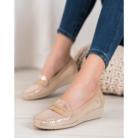 Comer Snygga loafers på plattformen gul 1