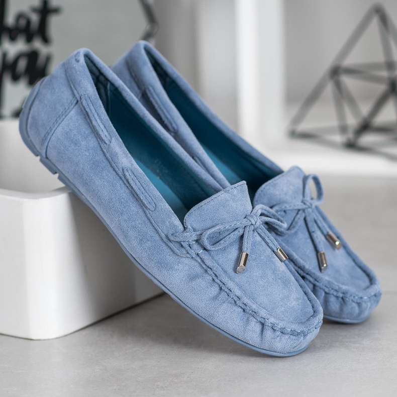 Seastar Klassiska loafers med rosett blå 1