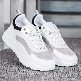 SHELOVET Sneakers på plattformen vit svart 1