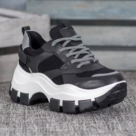 Weide Svarta sneakers på plattformen 1