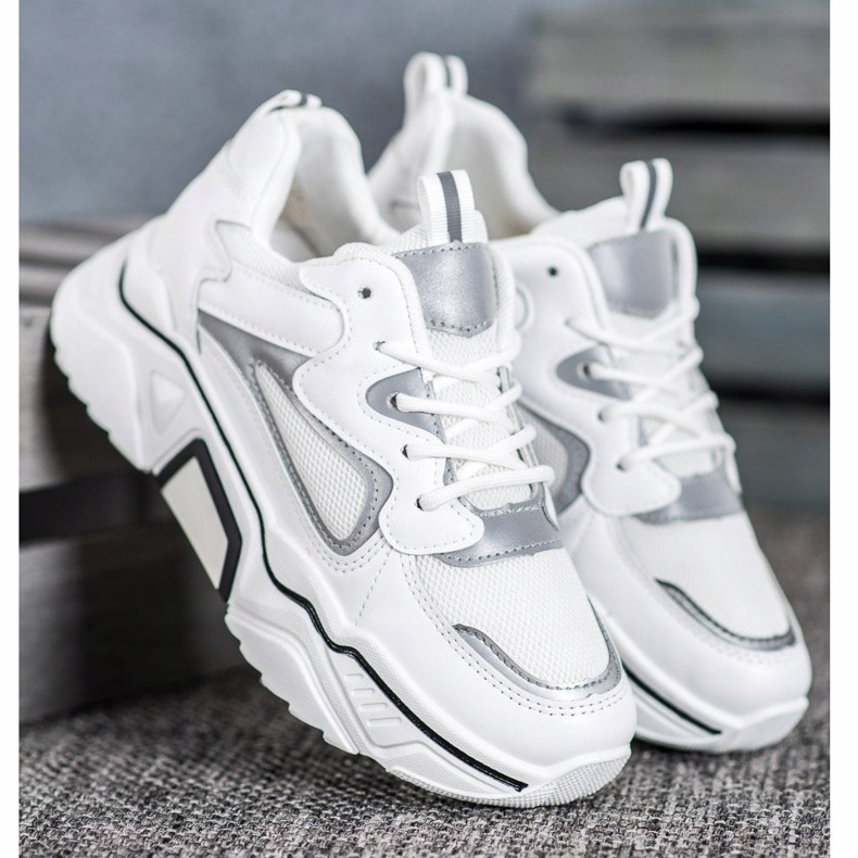 Weide Trendiga sneakers med mesh vit 2