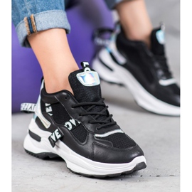 Weide Trendiga sneakers med inskriptioner svart 2