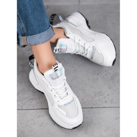 Weide Trendiga sneakers med inskriptioner vit 2