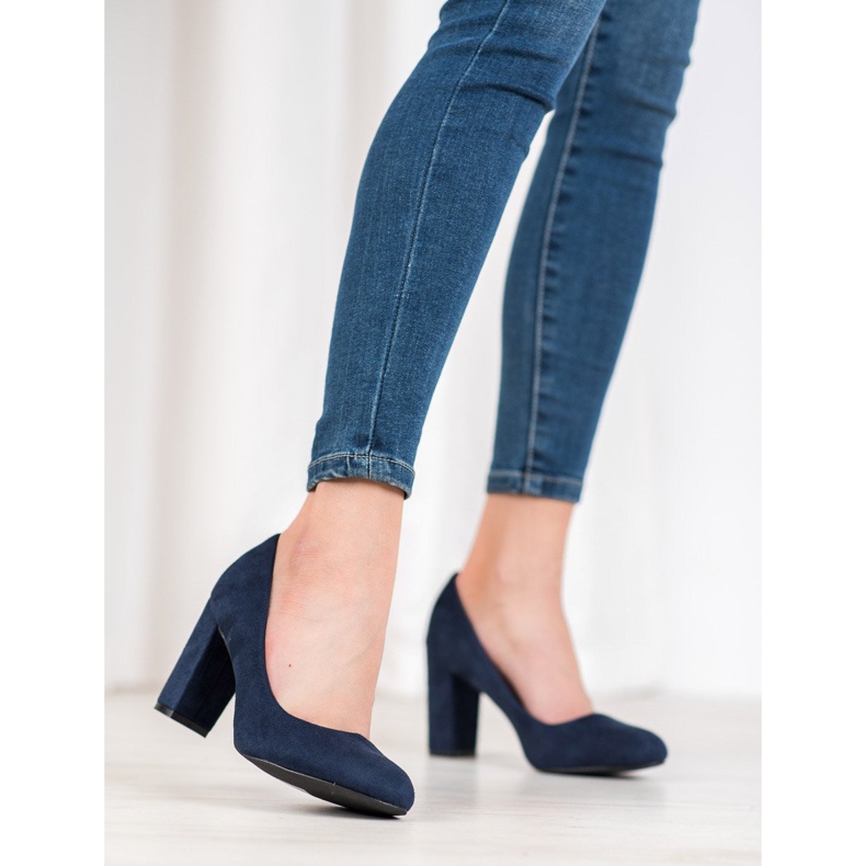 SHELOVET Klassiska pumpar på en pelare blå 2