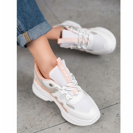 Weide Trendiga Love Sneakers vit rosa mångfärgad 1