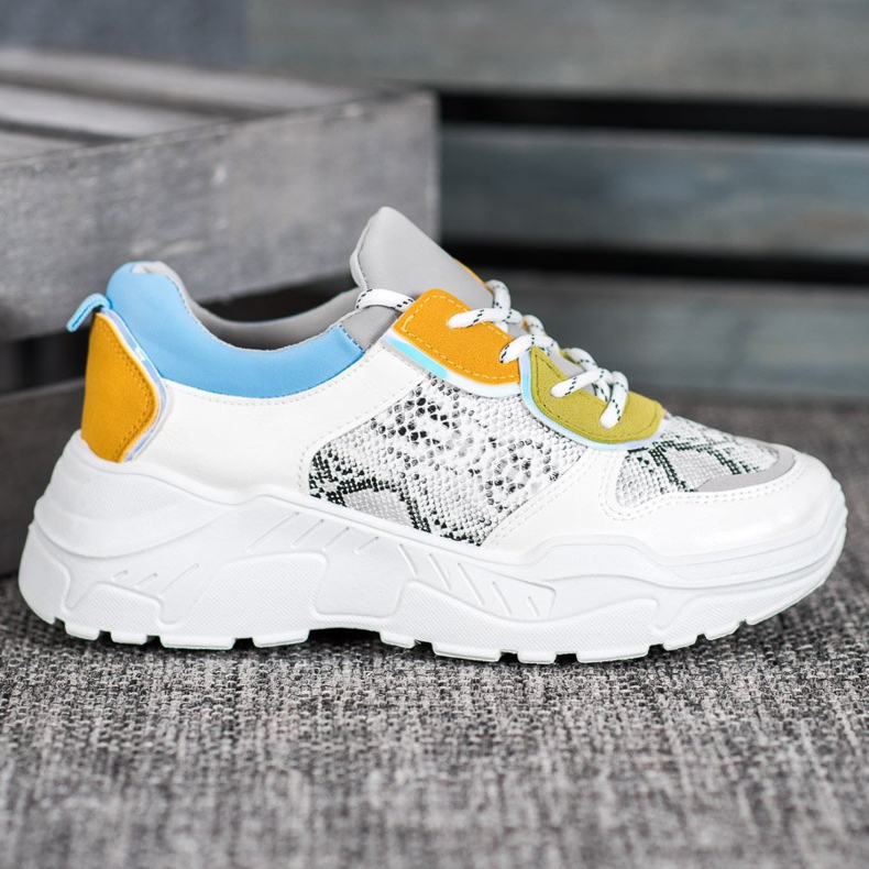 SHELOVET Trendiga sneakers vit mångfärgad 2