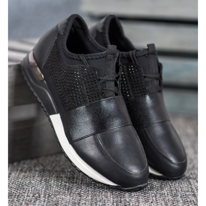 RTX WALK Svarta sneakers med kristaller 2