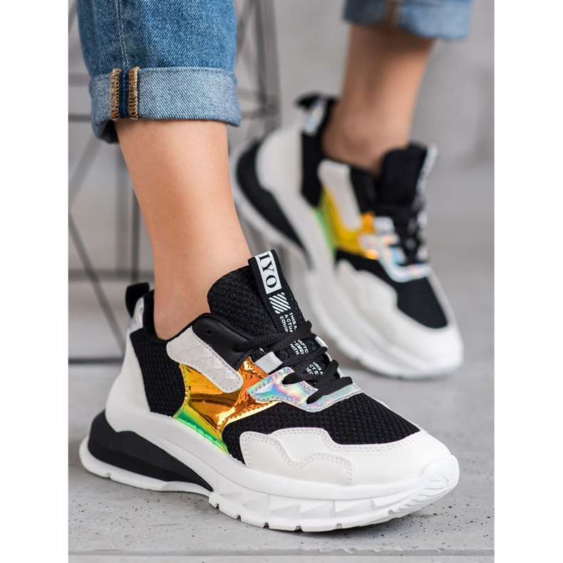 SHELOVET Sneakers med mesh vit svart 2