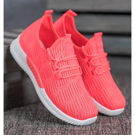 SHELOVET Bekväma textilskor rosa 2