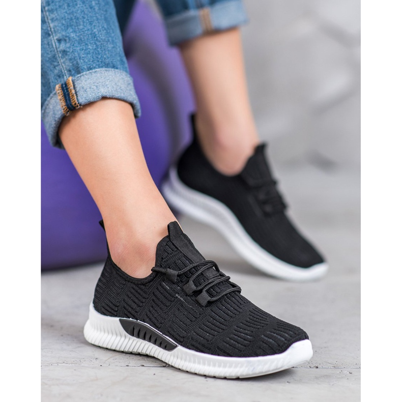 SHELOVET Bekväma textilskor svart 1