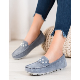 Filippo Läder Loafers med pärlor grå 1