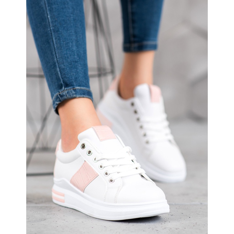 Weide Sportskor med rosa inlägg vit 2