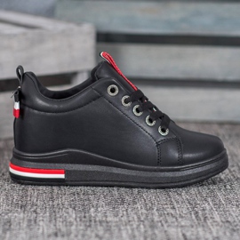 Weide Sneakers med dold kil svart röd 1