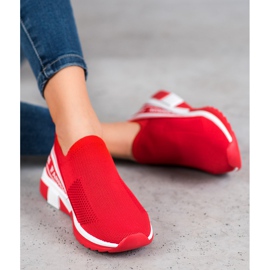 SHELOVET Openwork Slipony Fashion vit röd 1