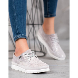 Filippo Läder Brogues på plattformen grå 1