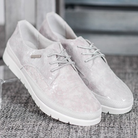 Filippo Läder Brogues på plattformen grå 2