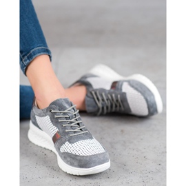 Filippo Läderskor med holoeffekt vit grå 1