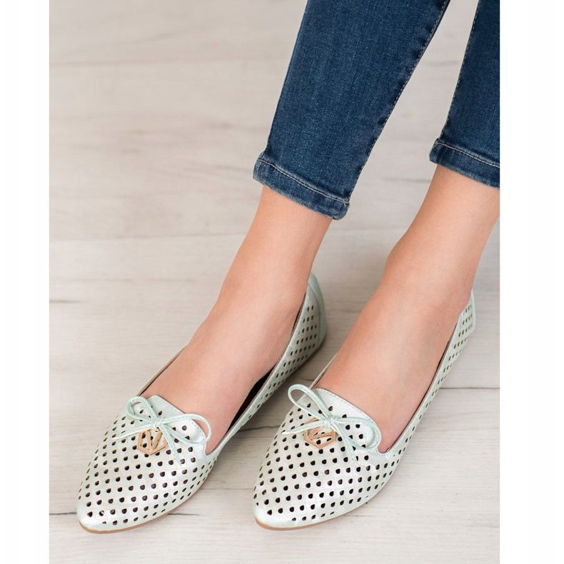 Openwork Ballerina I Spitz VINCEZA grön 1