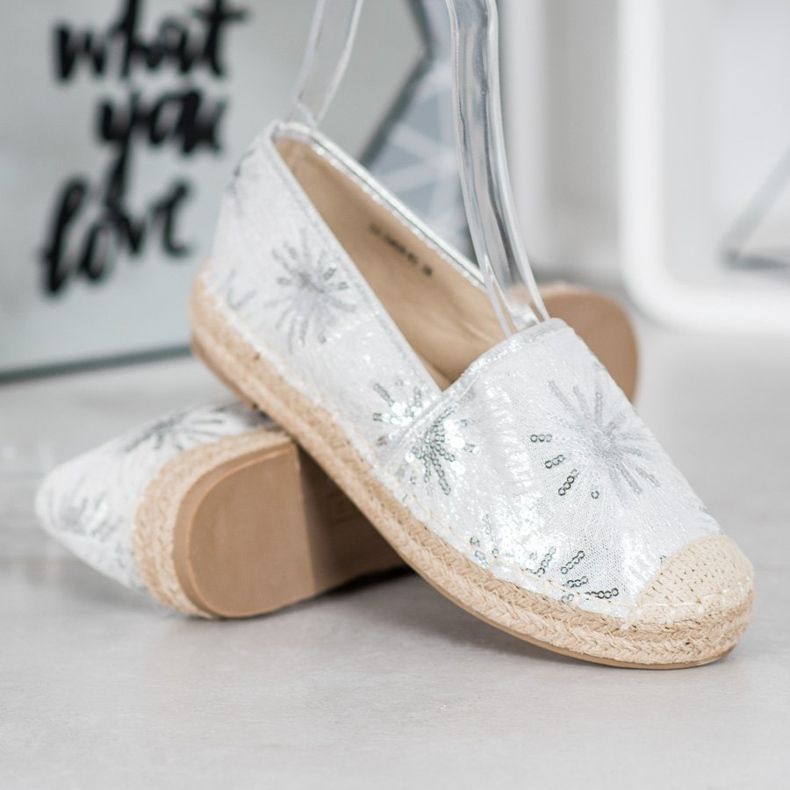 Best Shoes Paljett Espadrilles grå 1