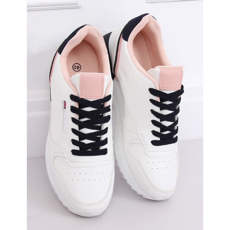 Vita kvinnors sportskor BK938 VIT / BLÅ marinblå 2