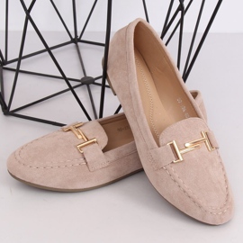 Dam beige loafers 99-13A Beige brun gul 2