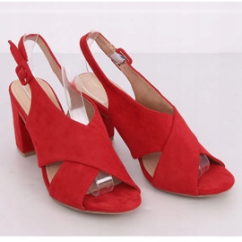 Röda högklackade sandaler F1827 Röd 1