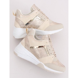 Beige wedge sneakers YL-33 Beige 1