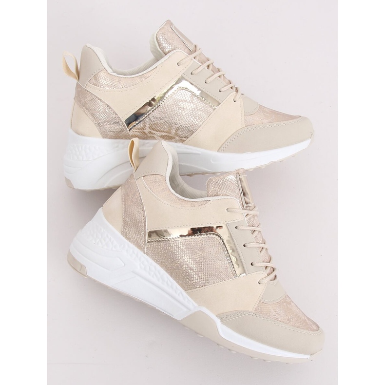 Beige wedge sneakers YL-33 Beige 1