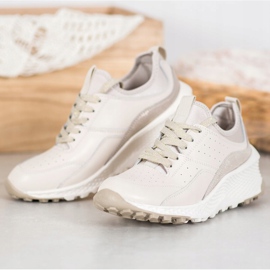 Goodin Beige lädersneakers 1