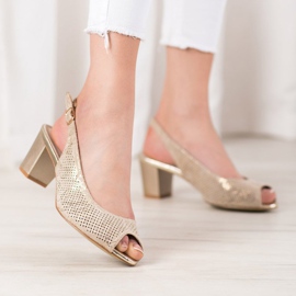 Goodin Openwork höga klackar gul 2