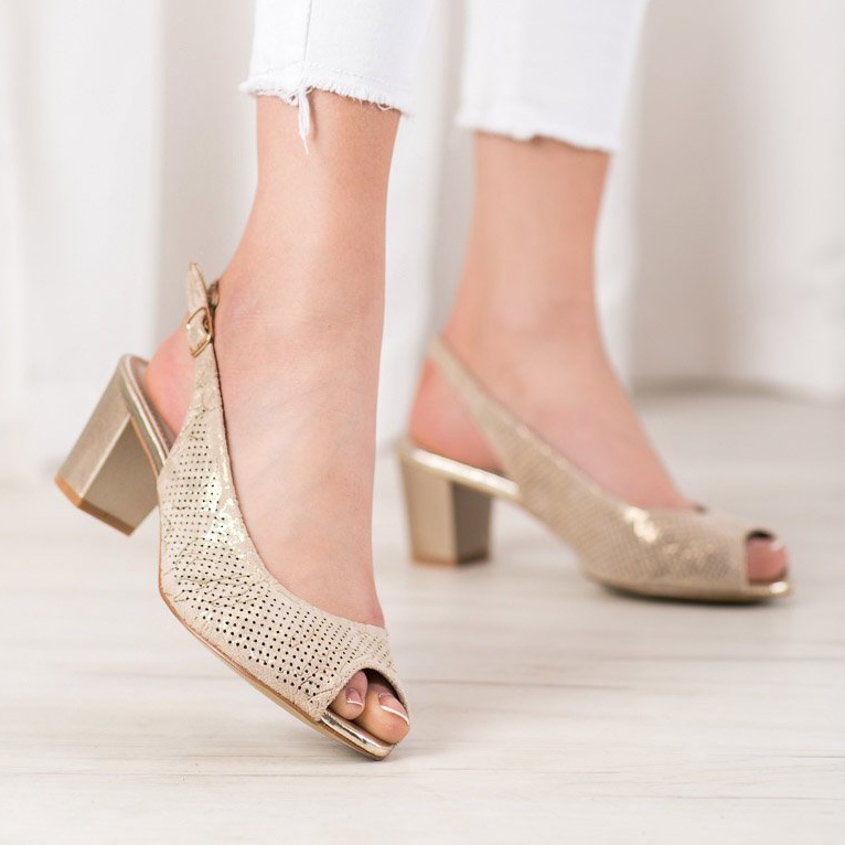 Goodin Openwork höga klackar gul 2