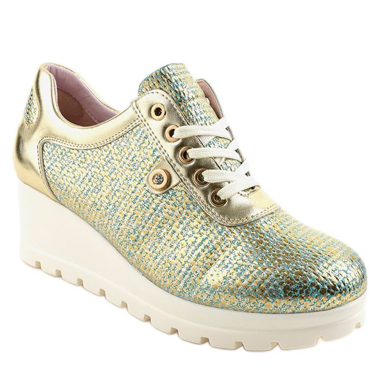 Golden Trendy Wedge Sneakers JFL663-5 gyllene 1