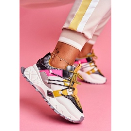 SEA LA91 vita sportskor för kvinnor svart mångfärgad gul 1