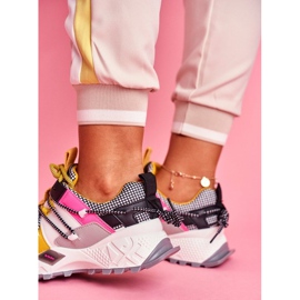 SEA LA91 vita sportskor för kvinnor svart mångfärgad gul 2