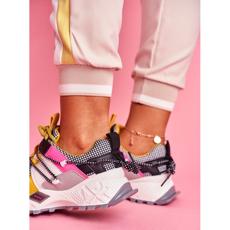 SEA LA91 vita sportskor för kvinnor svart mångfärgad gul 2